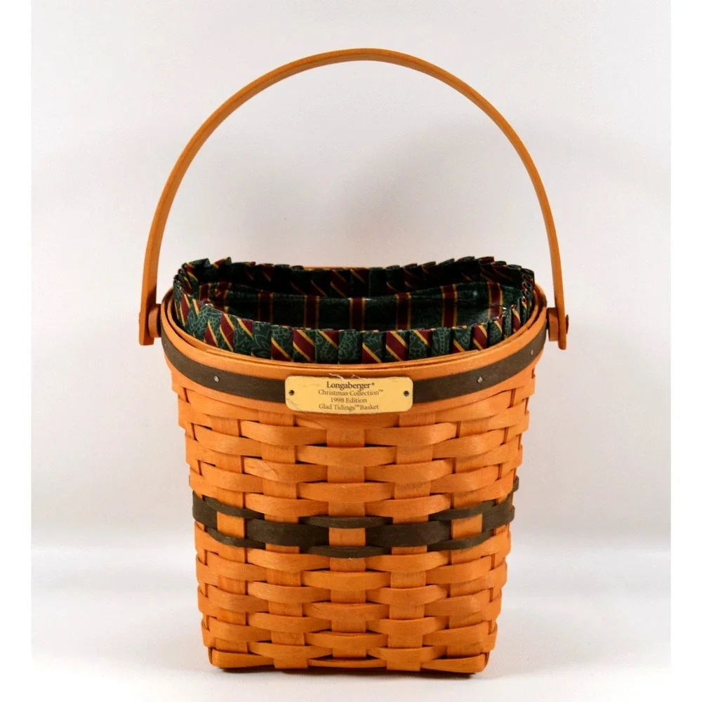 Vtg 1998 Longaberger Christmas Coll. Glad Tidings‎ Basket Protector Cloth Liner
